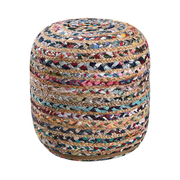 Πουφ (Φ40x40) Pol Rugs & Mats Jute Chindi