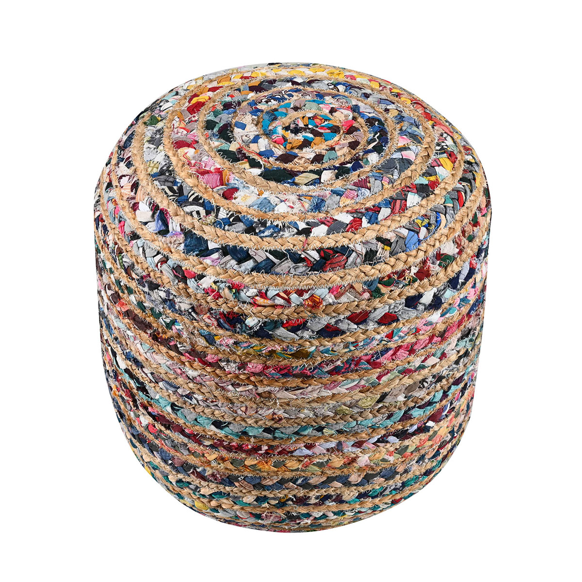 Πουφ (Φ40x40) Pol Rugs & Mats Jute Chindi