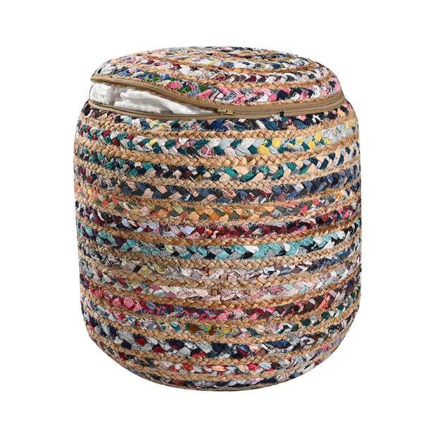 Πουφ (Φ40x40) Pol Rugs & Mats Jute Chindi