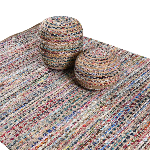 Πουφ (Φ40x40) Pol Rugs & Mats Jute Chindi