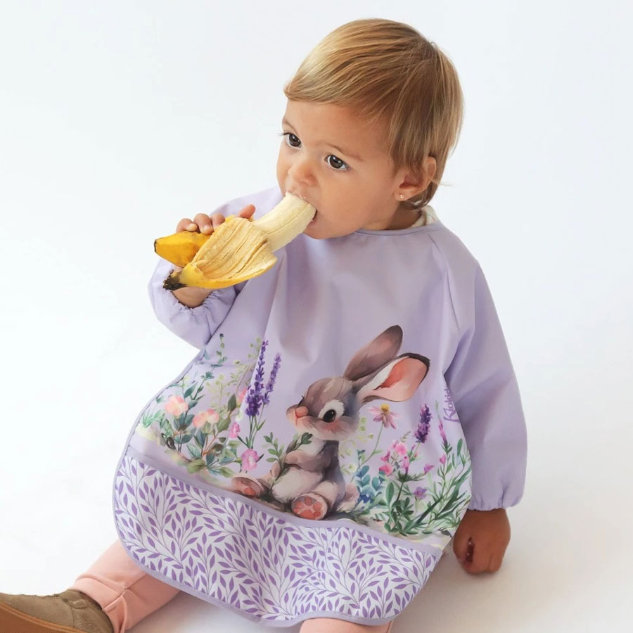 Σαλιάρα Με Μανίκια 4+ Μηνών (43x69) Kiokids Lavender Bunny 5376