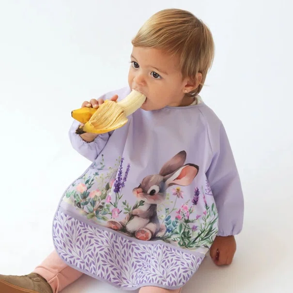 Σαλιάρα Με Μανίκια 4+ Μηνών (43x69) Kiokids Lavender Bunny 5376