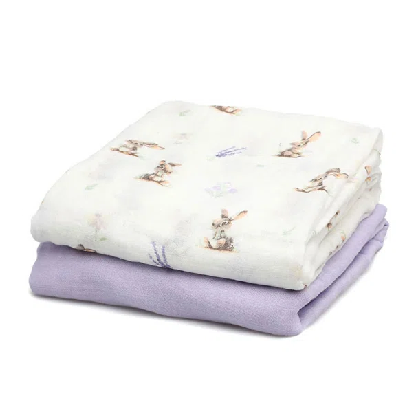 Μουσελίνες/Πάνες Αγκαλιάς (Σετ 2τμχ) Kiokids Lavender Bunny 5296