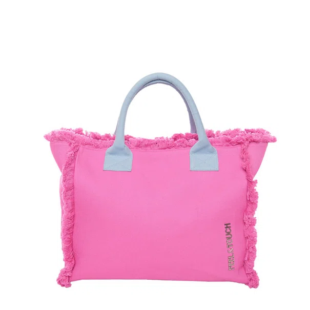 Τσάντα Θαλάσσης (40x20x35) Feel & Touch Caribbean Pink/Ciel