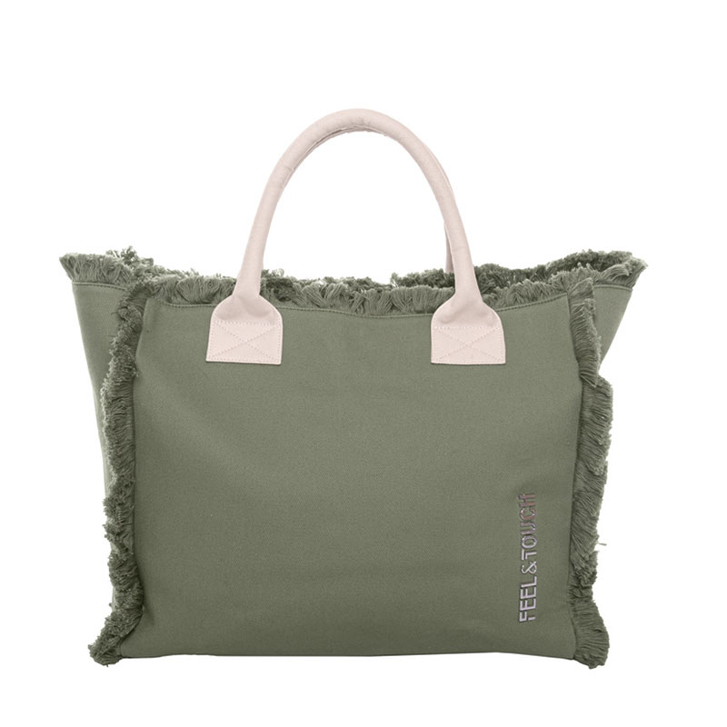 Τσάντα Θαλάσσης (40x20x35) Feel & Touch Caribbean Khaki/Ammos