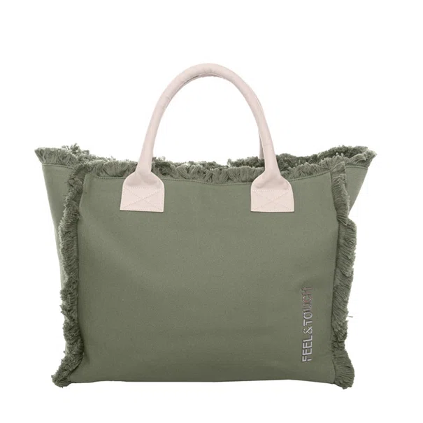 Τσάντα Θαλάσσης (40x20x35) Feel & Touch Caribbean Khaki/Ammos