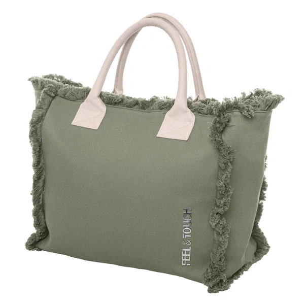 Τσάντα Θαλάσσης (40x20x35) Feel & Touch Caribbean Khaki/Ammos