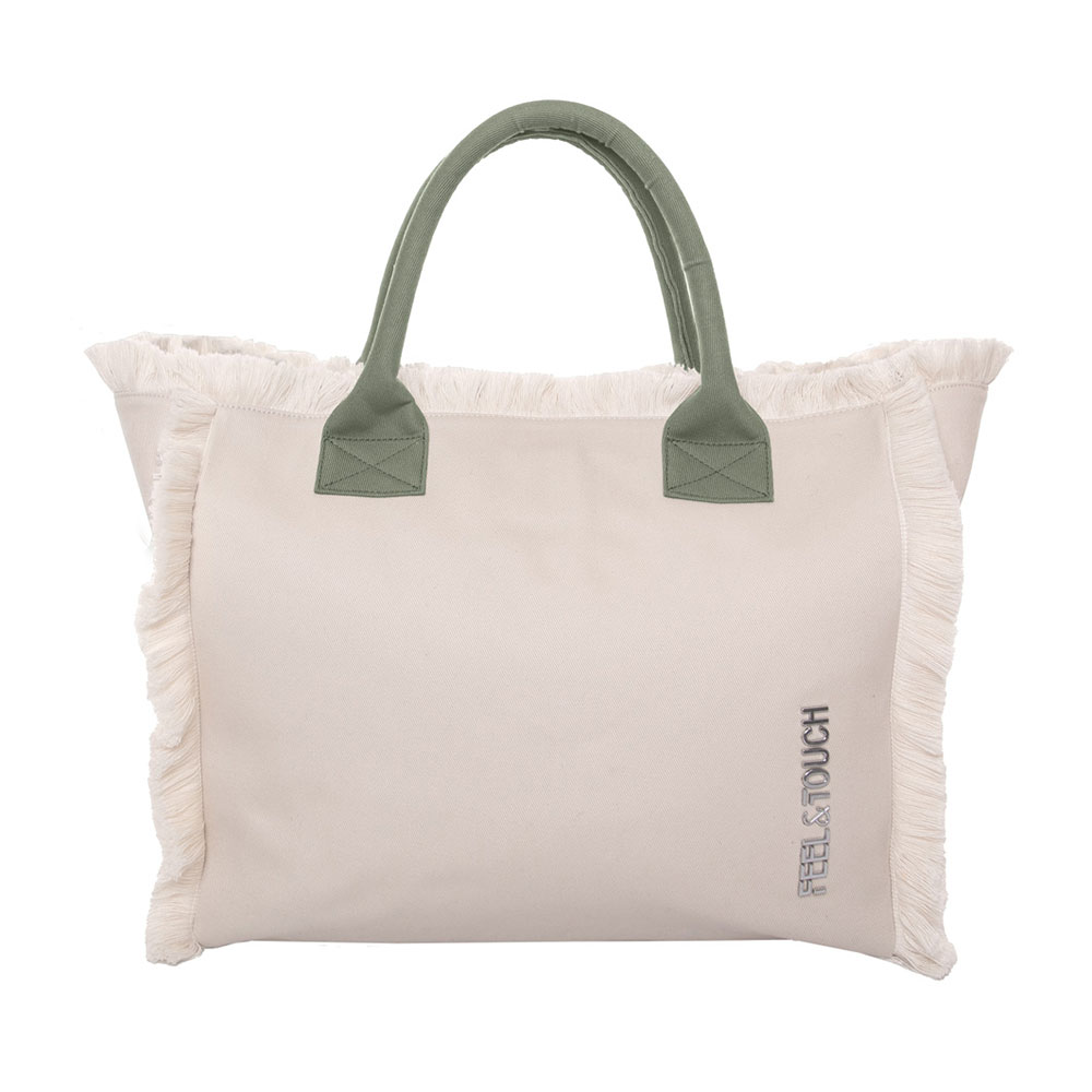 Τσάντα Θαλάσσης (40x20x35) Feel & Touch Caribbean Ammos/Khaki