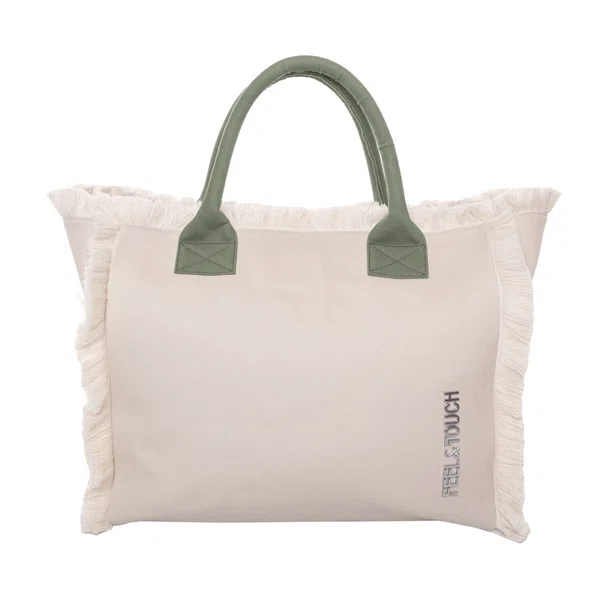 Τσάντα Θαλάσσης (40x20x35) Feel & Touch Caribbean Ammos/Khaki