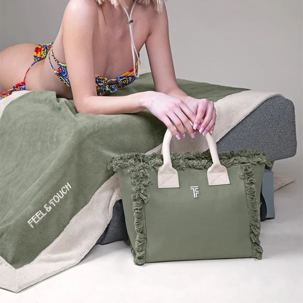 Πετσέτα Θαλάσσης (80x170) Feel & Touch Caribbean Khaki