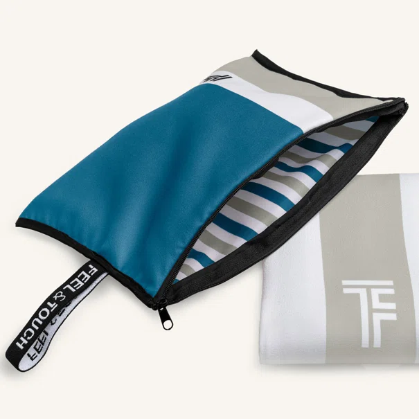 Πετσέτα Θαλάσσης Microfiber 2 Όψεων + Νεσεσέρ Παραλίας (2τμχ) Feel & Touch Med 01