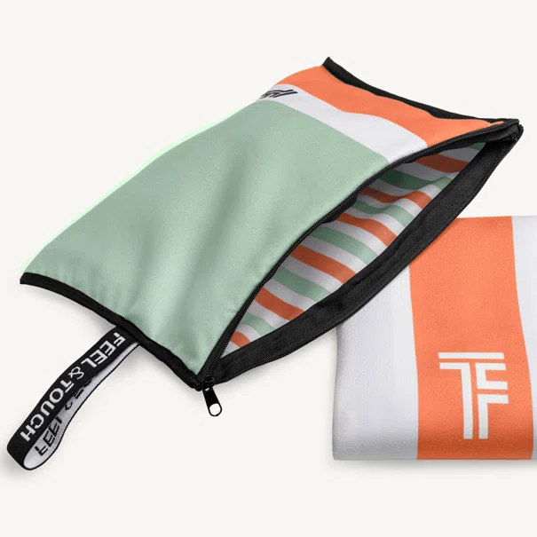 Πετσέτα Θαλάσσης Microfiber 2 Όψεων + Νεσεσέρ Παραλίας (2τμχ) Feel & Touch Med 02
