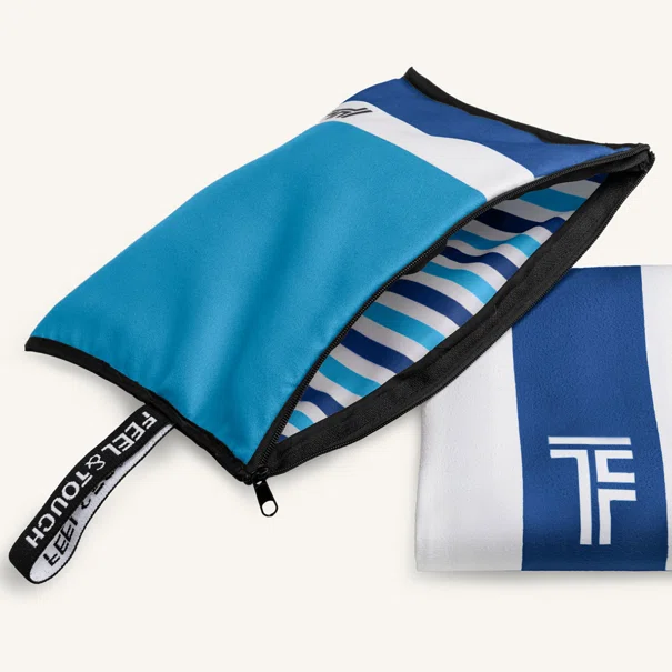 Πετσέτα Θαλάσσης Microfiber 2 Όψεων + Νεσεσέρ Παραλίας (2τμχ) Feel & Touch Med 04