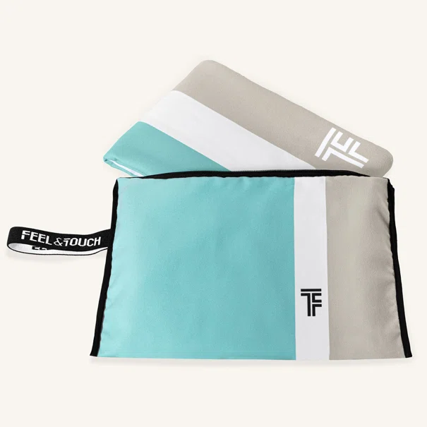 Πετσέτα Θαλάσσης Microfiber 2 Όψεων + Νεσεσέρ Παραλίας (2τμχ) Feel & Touch Med 05