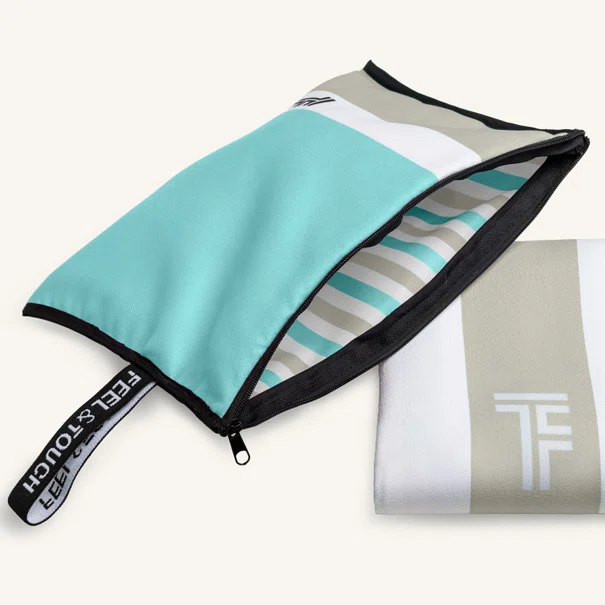Πετσέτα Θαλάσσης Microfiber 2 Όψεων + Νεσεσέρ Παραλίας (2τμχ) Feel & Touch Med 05