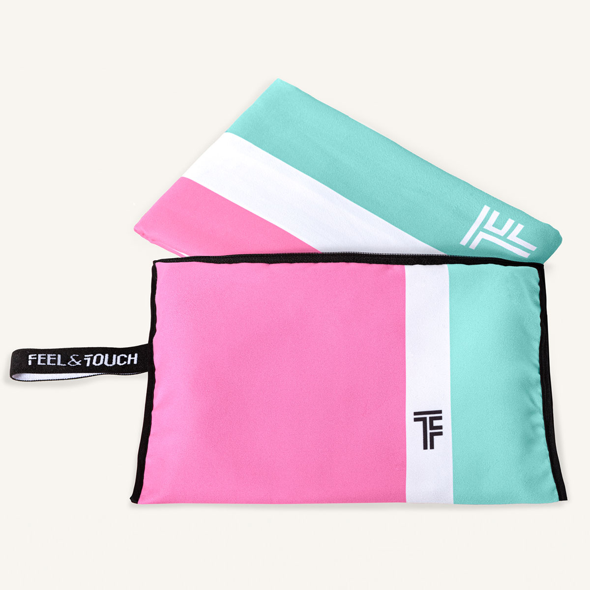 Πετσέτα Θαλάσσης Microfiber 2 Όψεων + Νεσεσέρ Παραλίας (2τμχ) Feel & Touch Med 06