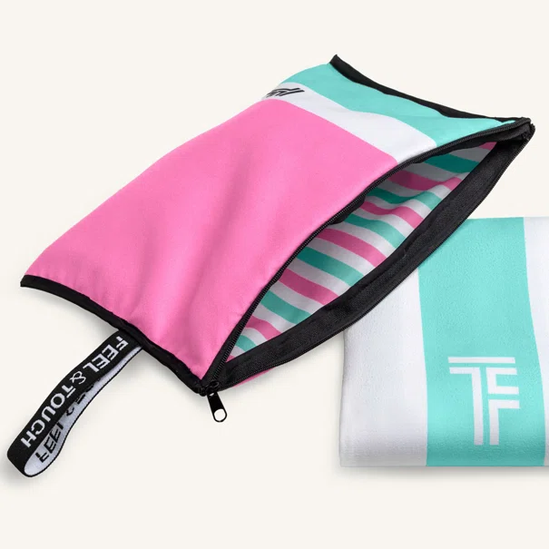 Πετσέτα Θαλάσσης Microfiber 2 Όψεων + Νεσεσέρ Παραλίας (2τμχ) Feel & Touch Med 06