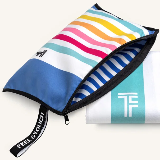 Πετσέτα Θαλάσσης Microfiber 2 Όψεων + Νεσεσέρ Παραλίας (2τμχ) Feel & Touch Med 07