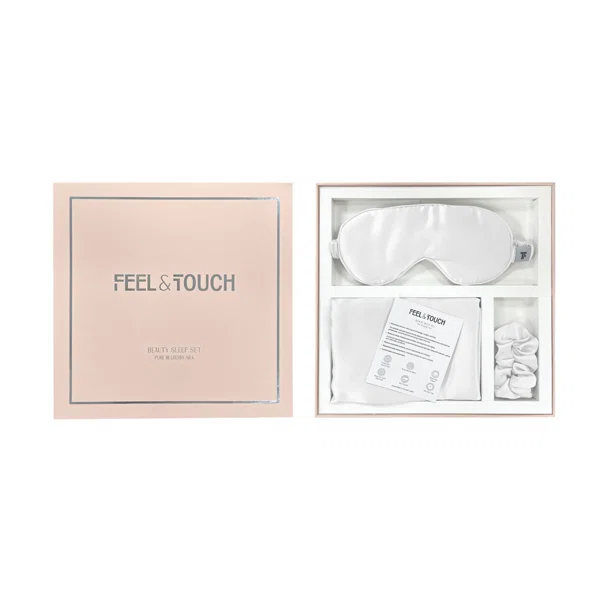 Μεταξωτή Μαξιλαροθήκη + Μάσκα Ύπνου + Scrunchie Feel & Touch Beauty Sleep Ice