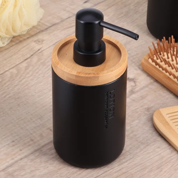 Dispenser Μπάνιου 280ml (Φ7.5x17) T-D Black/Bamboo 62101237