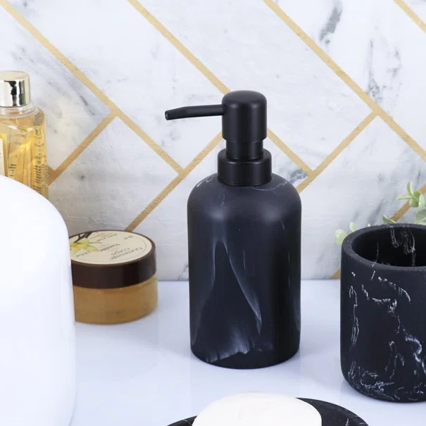 Dispenser Μπάνιου 300ml (Φ7.3x17.5) T-D Marble Black 62122761