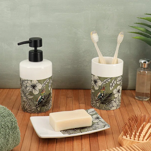 Dispenser Μπάνιου 320ml (Φ7.4x17.5) T-D Jungle Fever Khaki 6277780
