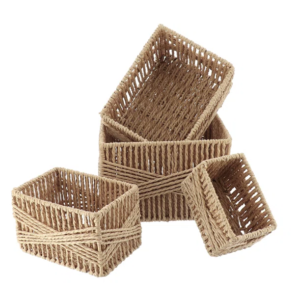 Καλάθια Αποθήκευσης (Σετ 4τμχ) T-D Papper Natural 8489104