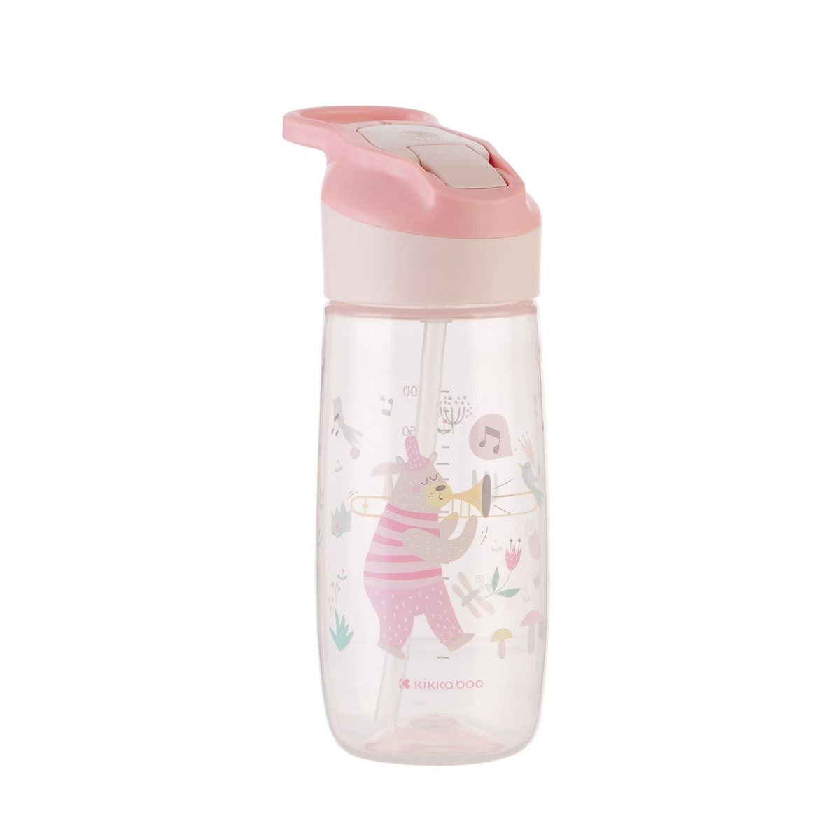 Παγούρι 450ml Με Καλαμάκι Kikka Boo Music Fest Clear Pink