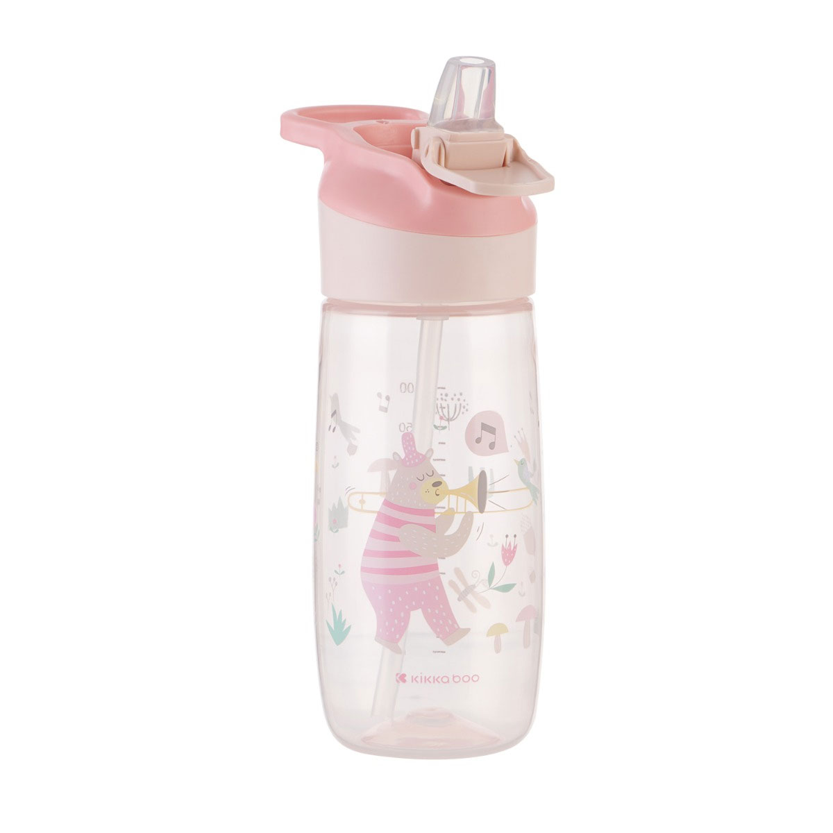 Παγούρι 450ml Με Καλαμάκι Kikka Boo Music Fest Clear Pink
