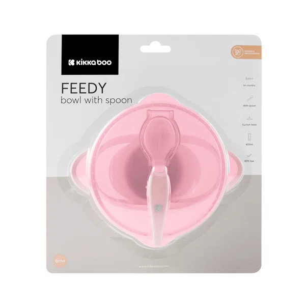 Φαγητοδοχείο & Κουτάλι 400ml Kikka Boo Feedy Pink