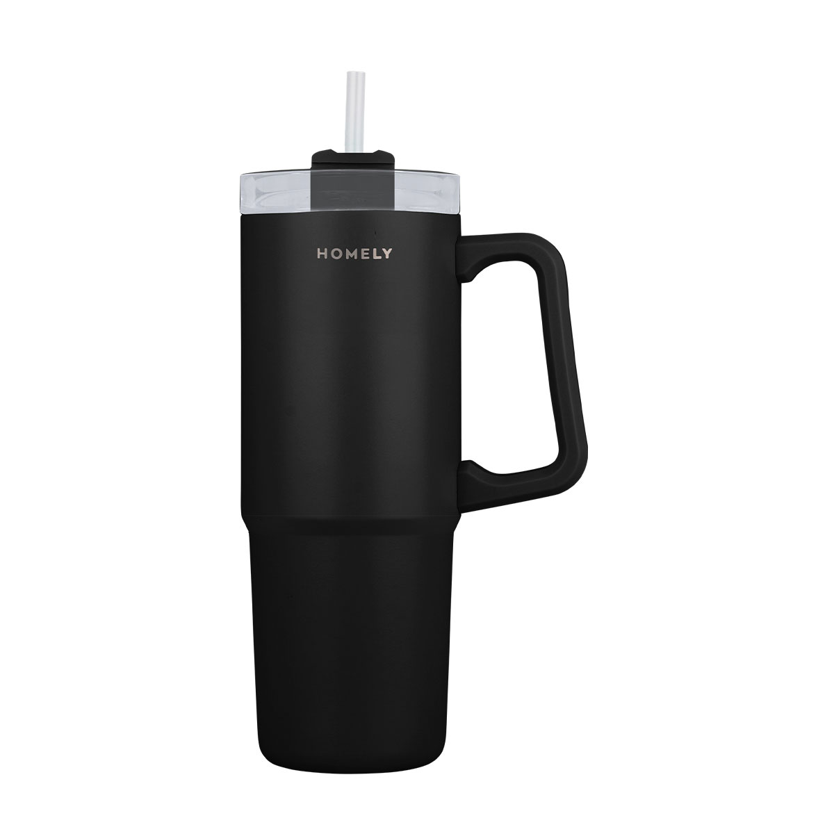 Κούπα Θερμός Με Λαβή & Καλαμάκι 900ml Homely Tumbler Midnight Black 01-34498