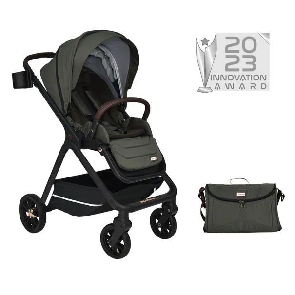 Καρότσι + Τσάντα Αλλαξιέρα (0-48 Μηνών/ Έως 22kg) Bebe Stars Nammas Olive 346-189
