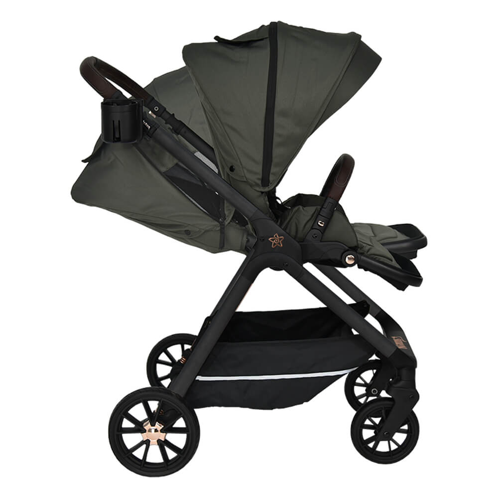 Καρότσι + Τσάντα Αλλαξιέρα (0-48 Μηνών Έως 22Kg) Bebe Stars Nammas Olive 346-189 Βρεφικά Καρότσια Μωρού Spitishop
