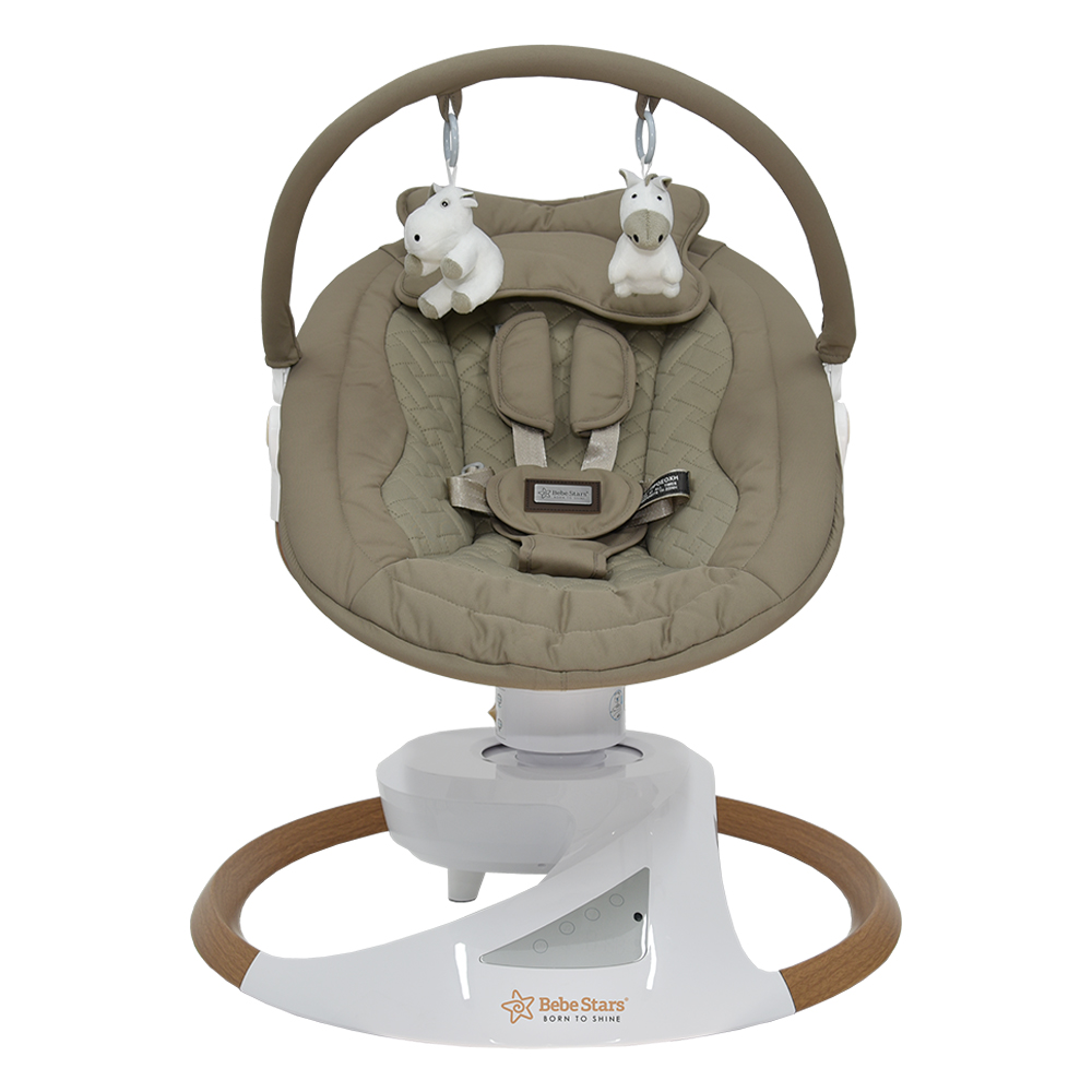 Ηλεκτρικό Ρηλάξ Με Μουσική (0+ Μηνών/Έως 9kg) Bebe Stars Snuggle Natural Beige 256-182