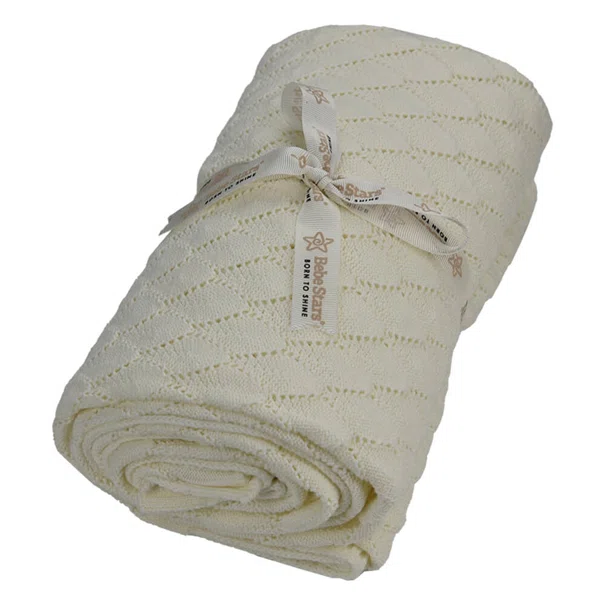 Κουβέρτα Πλεκτή Κούνιας (110x140) Bebe Stars Ivory 308-183