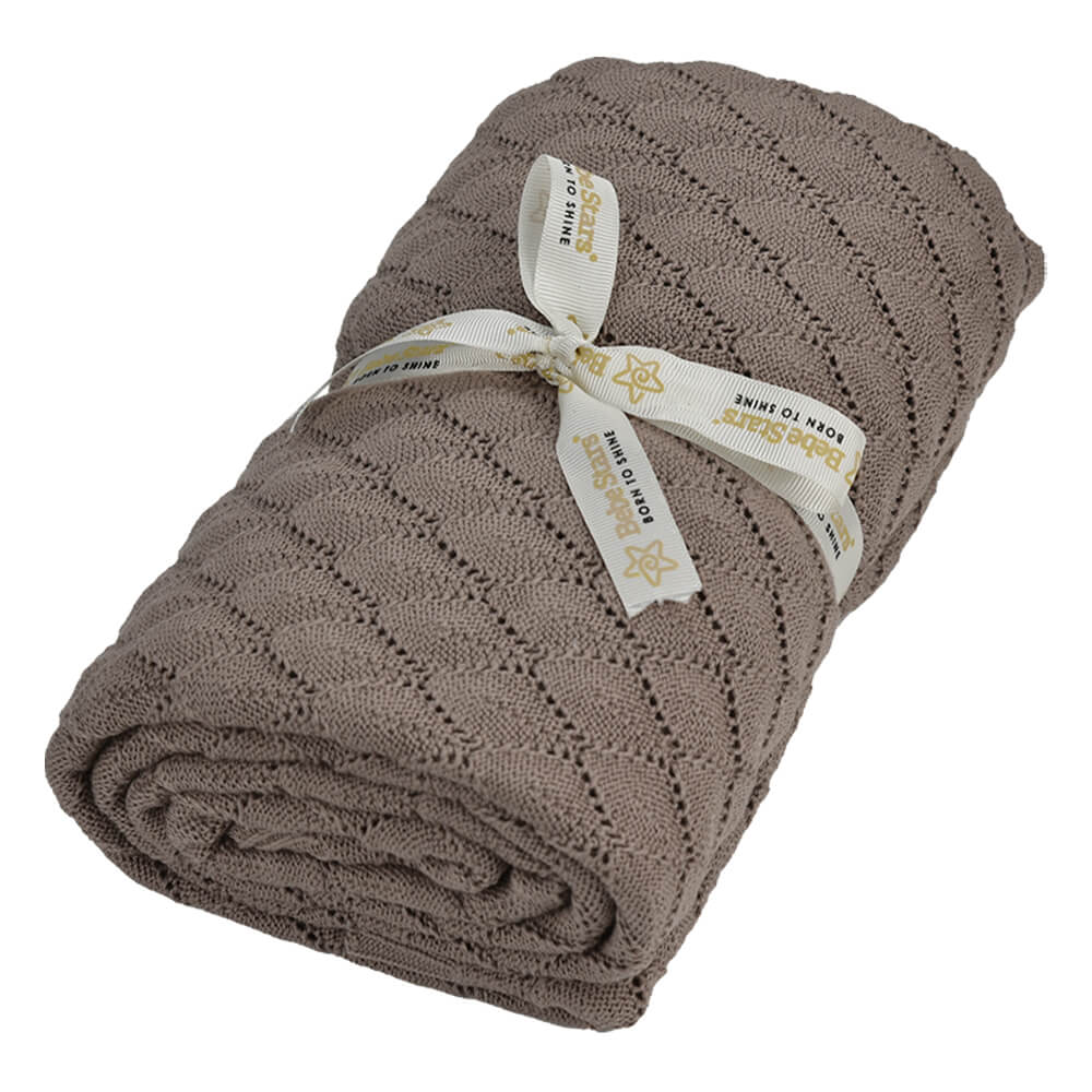 Κουβέρτα Πλεκτή Κούνιας (110X140) Bebe Stars Beige 308-182 Βρεφικά Προίκα Μωρού Κουβέρτες Βρεφικές Πλεκτές Spitishop