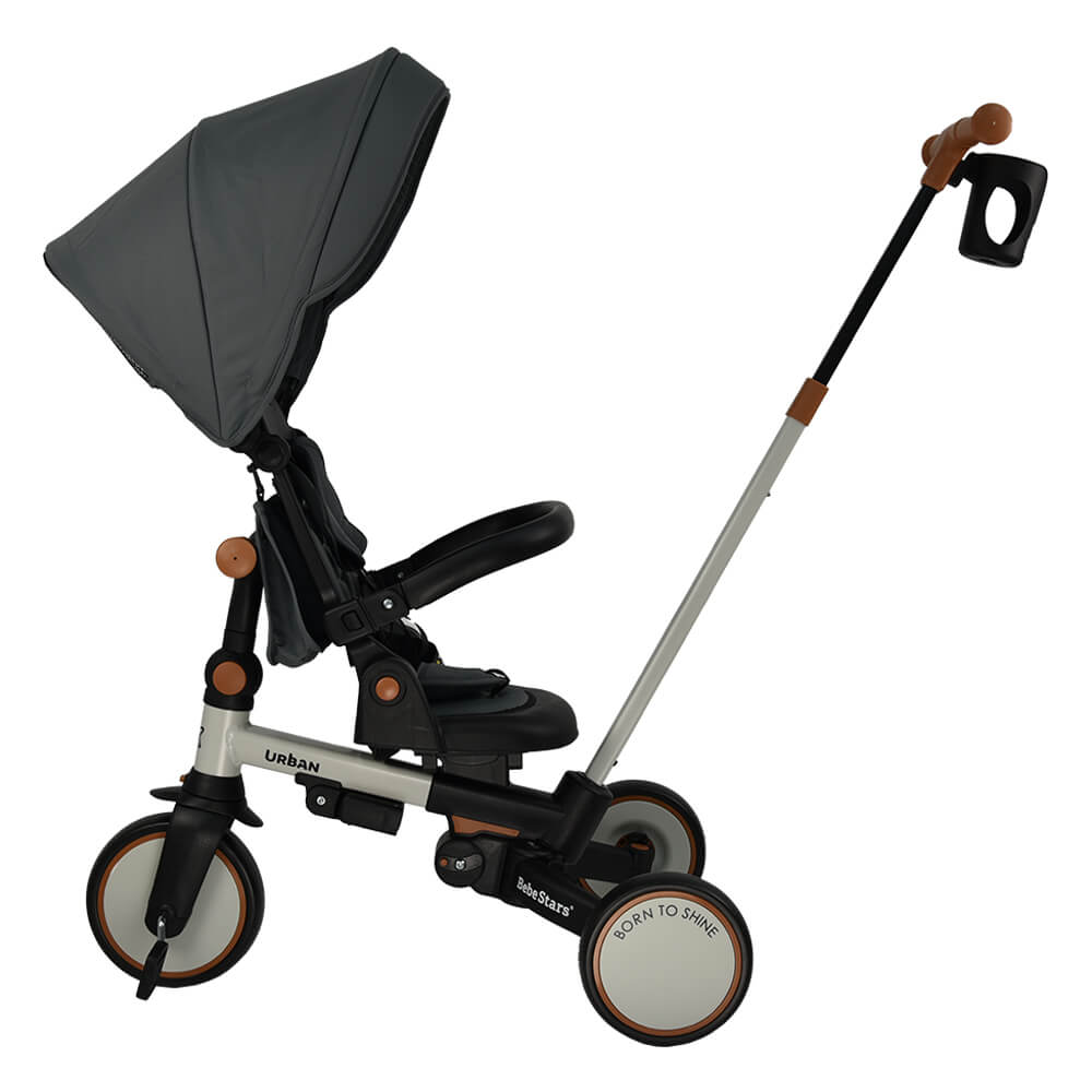Ποδήλατο Τρίκυκλο (12 Μηνών - 6 Ετών) Bebe Stars Urban 7 In 1 Smoked Grey 822-186