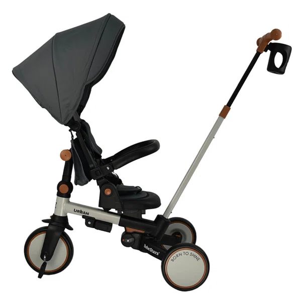 Ποδήλατο Τρίκυκλο (12 Μηνών - 6 Ετών) Bebe Stars Urban 7 In 1 Smoked Grey 822-186