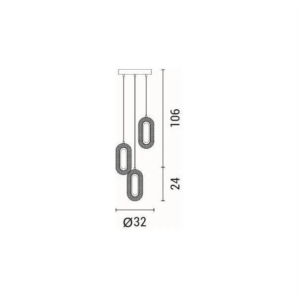 Φωτιστικό Οροφής Τρίφωτο LED Eurolamp Kriko 144-16062