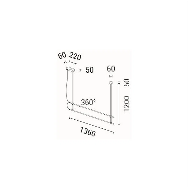 Φωτιστικό Οροφής Δίφωτο LED Eurolamp Linea 144-16071