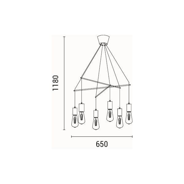 Φωτιστικό Οροφής Πολύφωτο Eurolamp Edison 144-30121 Φωτιστικά Ξύλινα Spitishop