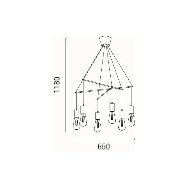 Φωτιστικό Οροφής Πολύφωτο Eurolamp Edison 144-30121