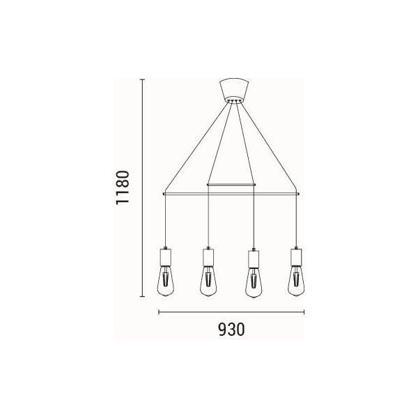 Φωτιστικό Οροφής Πολύφωτο Eurolamp Edison 144-30120