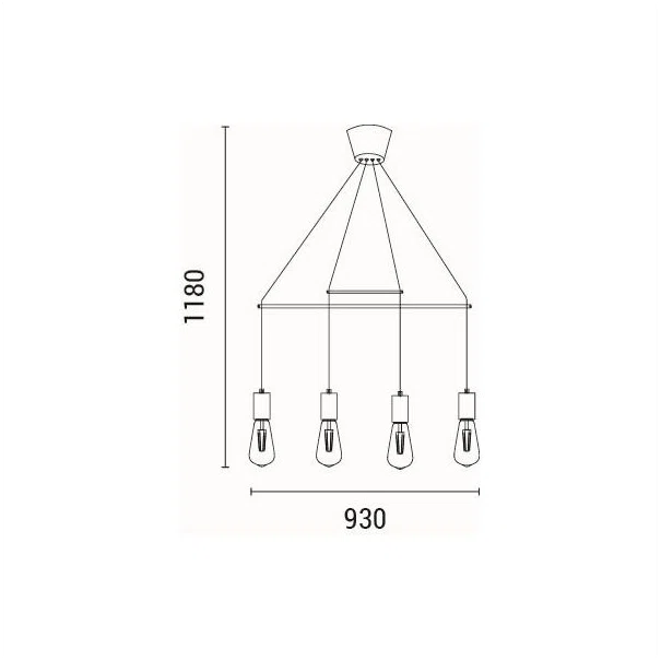 Φωτιστικό Οροφής Πολύφωτο Eurolamp Edison 144-30120