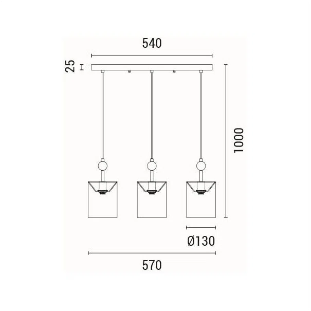 Φωτιστικό Οροφής Τρίφωτο Eurolamp Verona 144-24068