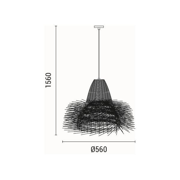 Φωτιστικό Οροφής Μονόφωτο Eurolamp Sisal 144-33097 Φωτιστικά Μπαμπού Spitishop