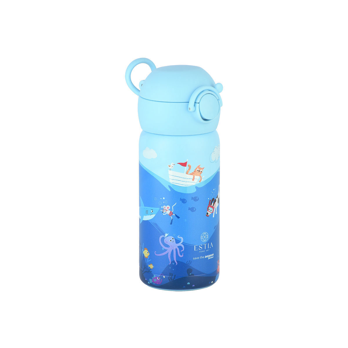 Παγούρι - Θερμός 350ml Με Καλαμάκι Estia Save The Aegean Ocean Play 01-33040