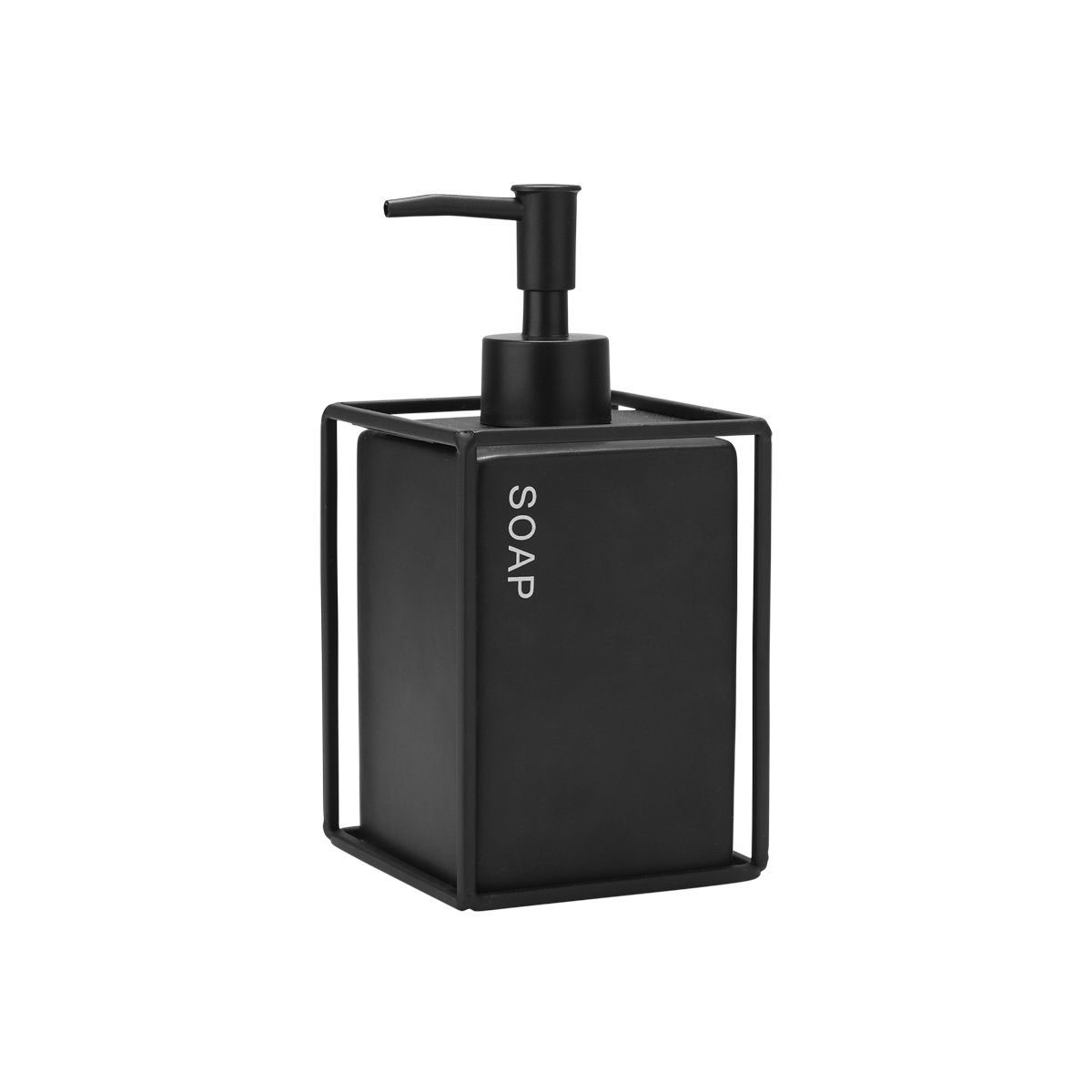 Dispenser Μπάνιου 450ml (8.5x8.5x18.5) Estia Cage Μαύρο 02-29999