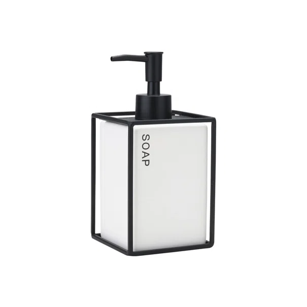 Dispenser Μπάνιου 450ml (8.5x8.5x18.5) Estia Cage Λευκό 02-30018
