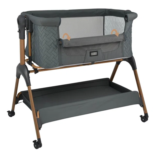 Λίκνο (0+ Μηνών/Έως 9kg) Bebe Stars Style 2 in 1 Smoked Grey 847-186